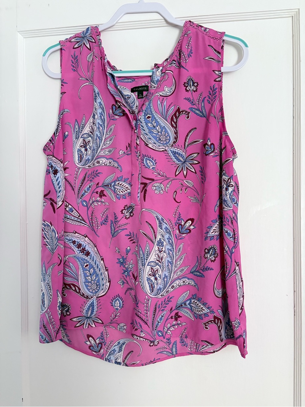 Talbots Pink Paisley Print Sleeveless Top